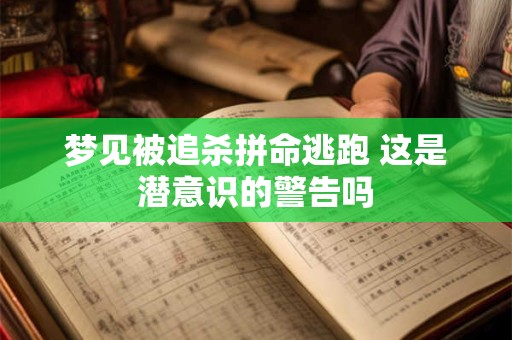 梦见被追杀拼命逃跑 这是潜意识的警告吗