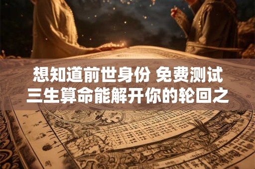 想知道前世身份 免费测试三生算命能解开你的轮回之谜吗
