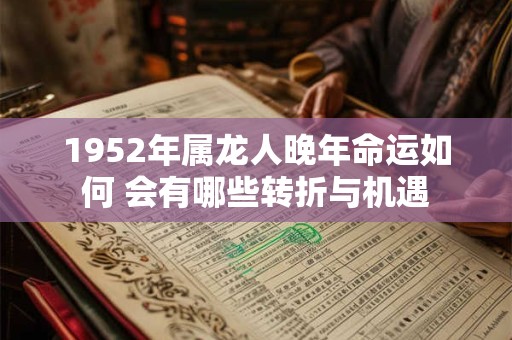 1952年属龙人晚年命运如何 会有哪些转折与机遇