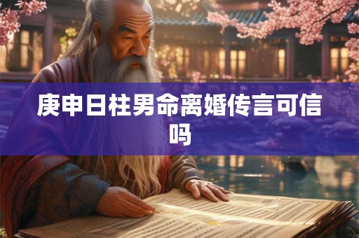 庚申日柱男命离婚传言可信吗