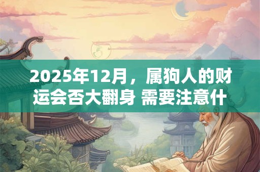 2025年12月，属狗人的财运会否大翻身 需要注意什么