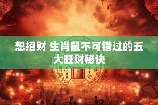 想招财 生肖鼠不可错过的五大旺财秘诀