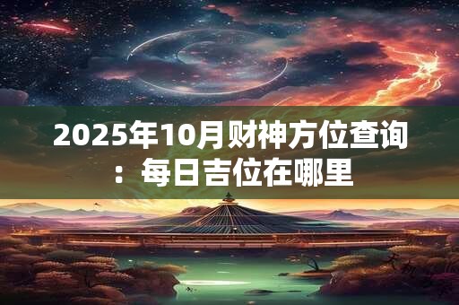 2025年10月财神方位查询：每日吉位在哪里