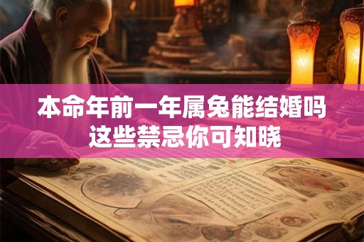 本命年前一年属兔能结婚吗 这些禁忌你可知晓