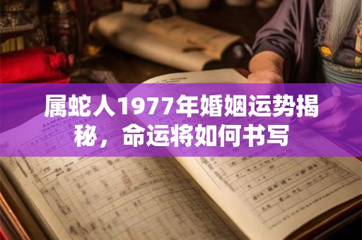 属蛇人1977年婚姻运势揭秘，命运将如何书写
