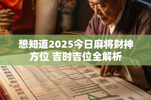 想知道2025今日麻将财神方位 吉时吉位全解析