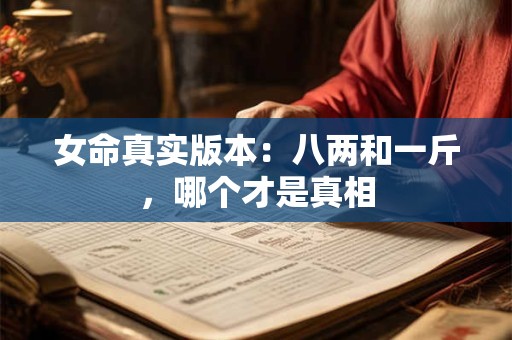 女命真实版本：八两和一斤，哪个才是真相