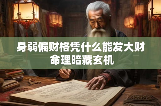 身弱偏财格凭什么能发大财 命理暗藏玄机