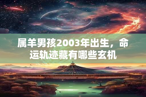 属羊男孩2003年出生，命运轨迹藏有哪些玄机