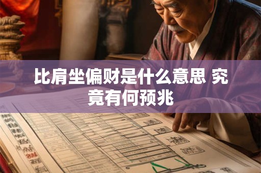 比肩坐偏财是什么意思 究竟有何预兆
