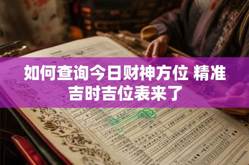 如何查询今日财神方位 精准吉时吉位表来了
