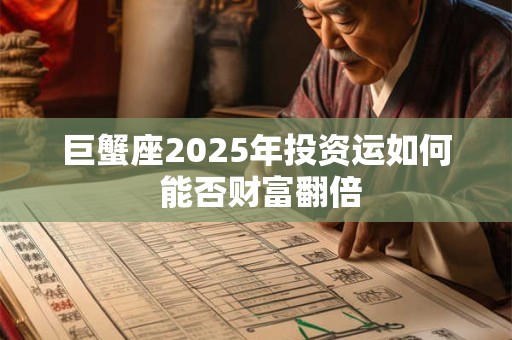 巨蟹座2025年投资运如何 能否财富翻倍