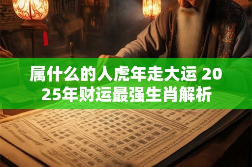 属什么的人虎年走大运 2025年财运最强生肖解析