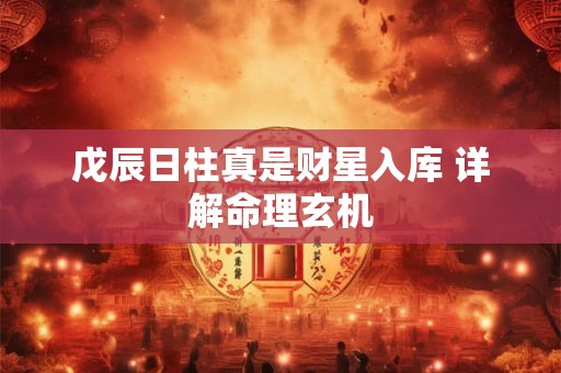 戊辰日柱真是财星入库 详解命理玄机