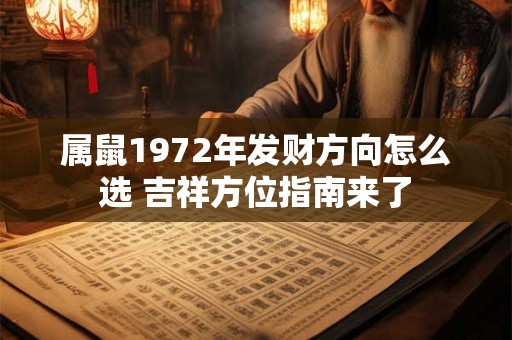 属鼠1972年发财方向怎么选 吉祥方位指南来了