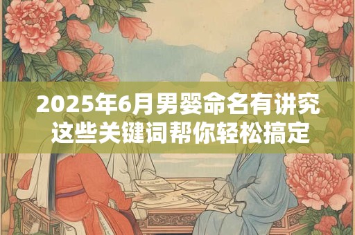 2025年6月男婴命名有讲究 这些关键词帮你轻松搞定