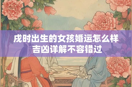 戌时出生的女孩婚运怎么样 吉凶详解不容错过