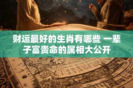 财运最好的生肖有哪些 一辈子富贵命的属相大公开