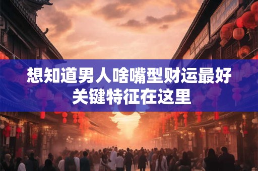 想知道男人啥嘴型财运最好 关键特征在这里