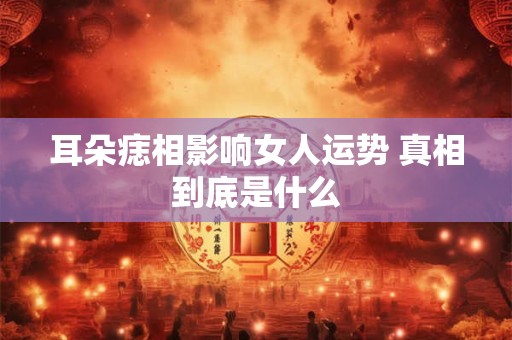 耳朵痣相影响女人运势 真相到底是什么