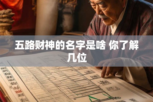 五路财神的名字是啥 你了解几位