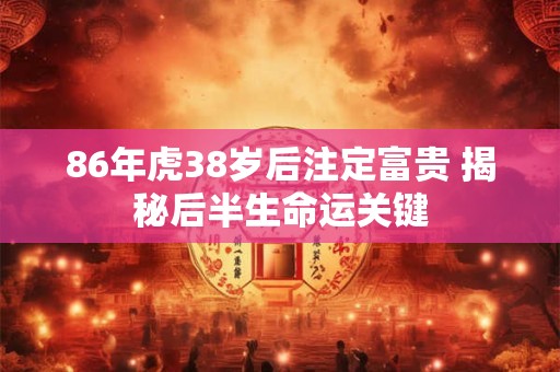 86年虎38岁后注定富贵 揭秘后半生命运关键
