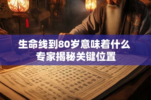 生命线到80岁意味着什么 专家揭秘关键位置