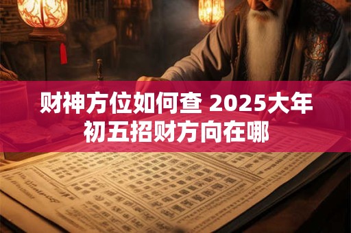 财神方位如何查 2025大年初五招财方向在哪