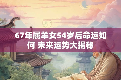 67年属羊女54岁后命运如何 未来运势大揭秘