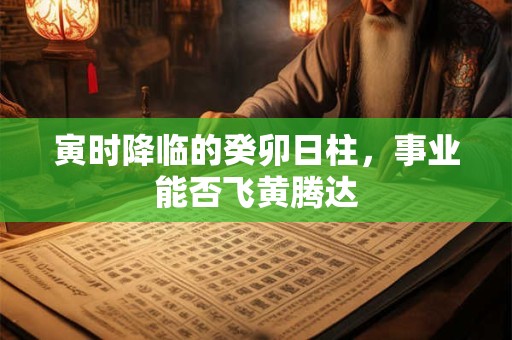 寅时降临的癸卯日柱，事业能否飞黄腾达