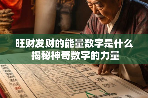 旺财发财的能量数字是什么 揭秘神奇数字的力量