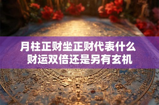 月柱正财坐正财代表什么 财运双倍还是另有玄机