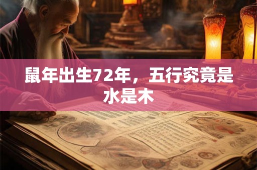 鼠年出生72年，五行究竟是水是木
