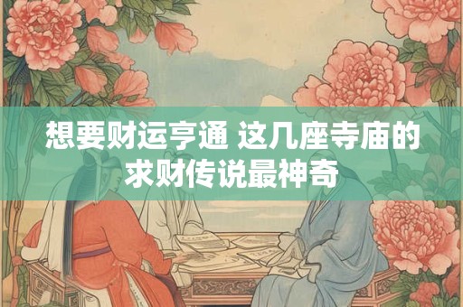 想要财运亨通 这几座寺庙的求财传说最神奇