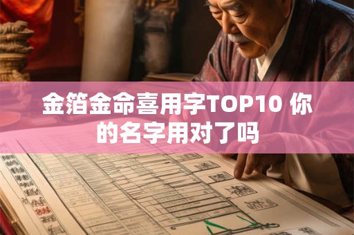 金箔金命喜用字TOP10 你的名字用对了吗
