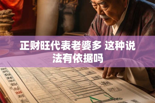 正财旺代表老婆多 这种说法有依据吗