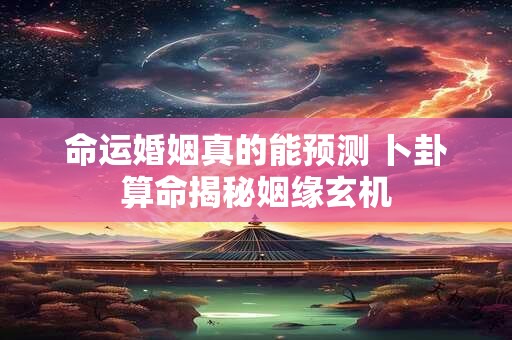 详细阅读:命运婚姻真的能预测 卜卦算命揭秘姻缘玄机 命运婚姻真的能预测 卜卦算命揭秘姻缘玄机
