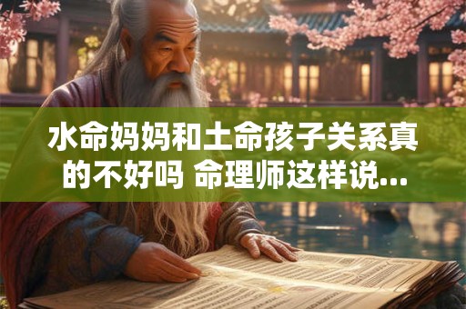 水命妈妈和土命孩子关系真的不好吗 命理师这样说...