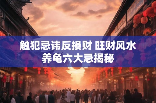 详细阅读:触犯忌讳反损财 旺财风水养龟六大忌揭秘 触犯忌讳反损财 旺财风水养龟六大忌揭秘