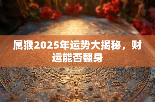 属猴2025年运势大揭秘，财运能否翻身