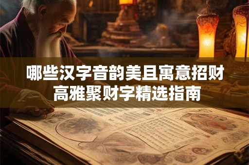 哪些汉字音韵美且寓意招财 高雅聚财字精选指南