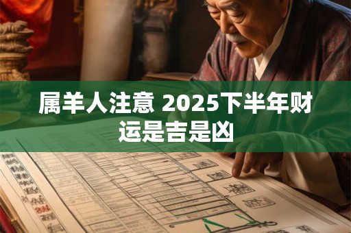 属羊人注意 2025下半年财运是吉是凶