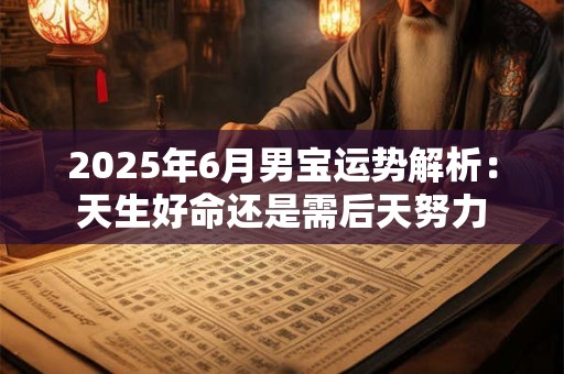 2025年6月男宝运势解析：天生好命还是需后天努力