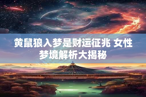 黄鼠狼入梦是财运征兆 女性梦境解析大揭秘