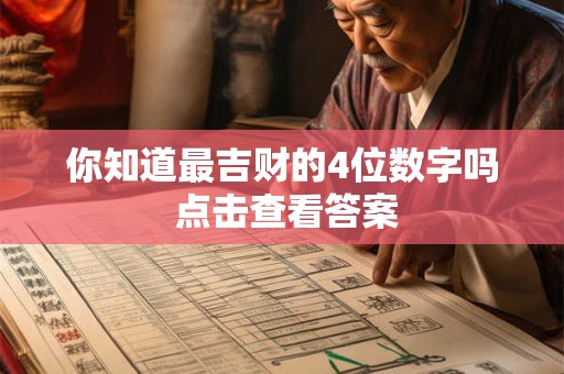 你知道最吉财的4位数字吗 点击查看答案