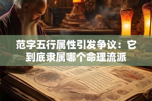 范字五行属性引发争议：它到底隶属哪个命理流派