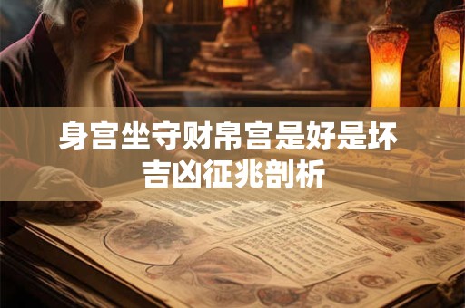 身宫坐守财帛宫是好是坏 吉凶征兆剖析