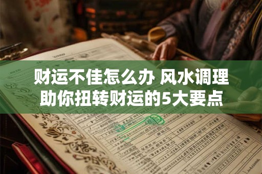 财运不佳怎么办 风水调理助你扭转财运的5大要点