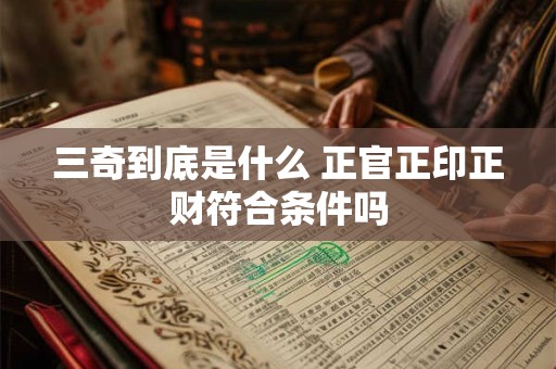 三奇到底是什么 正官正印正财符合条件吗