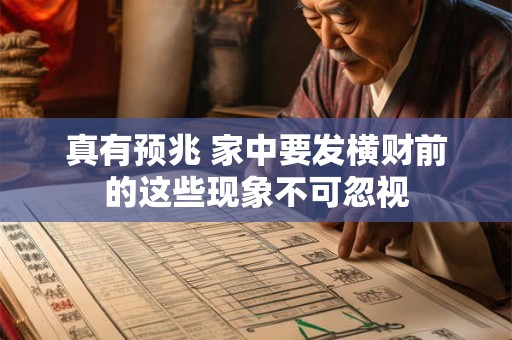 真有预兆 家中要发横财前的这些现象不可忽视